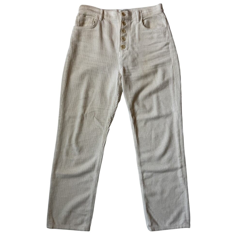 Reformation Cynthia Corduroy Pants 28 Cream Straight Cozy Nostalgic Retro Ivy - Picture 2 of 16